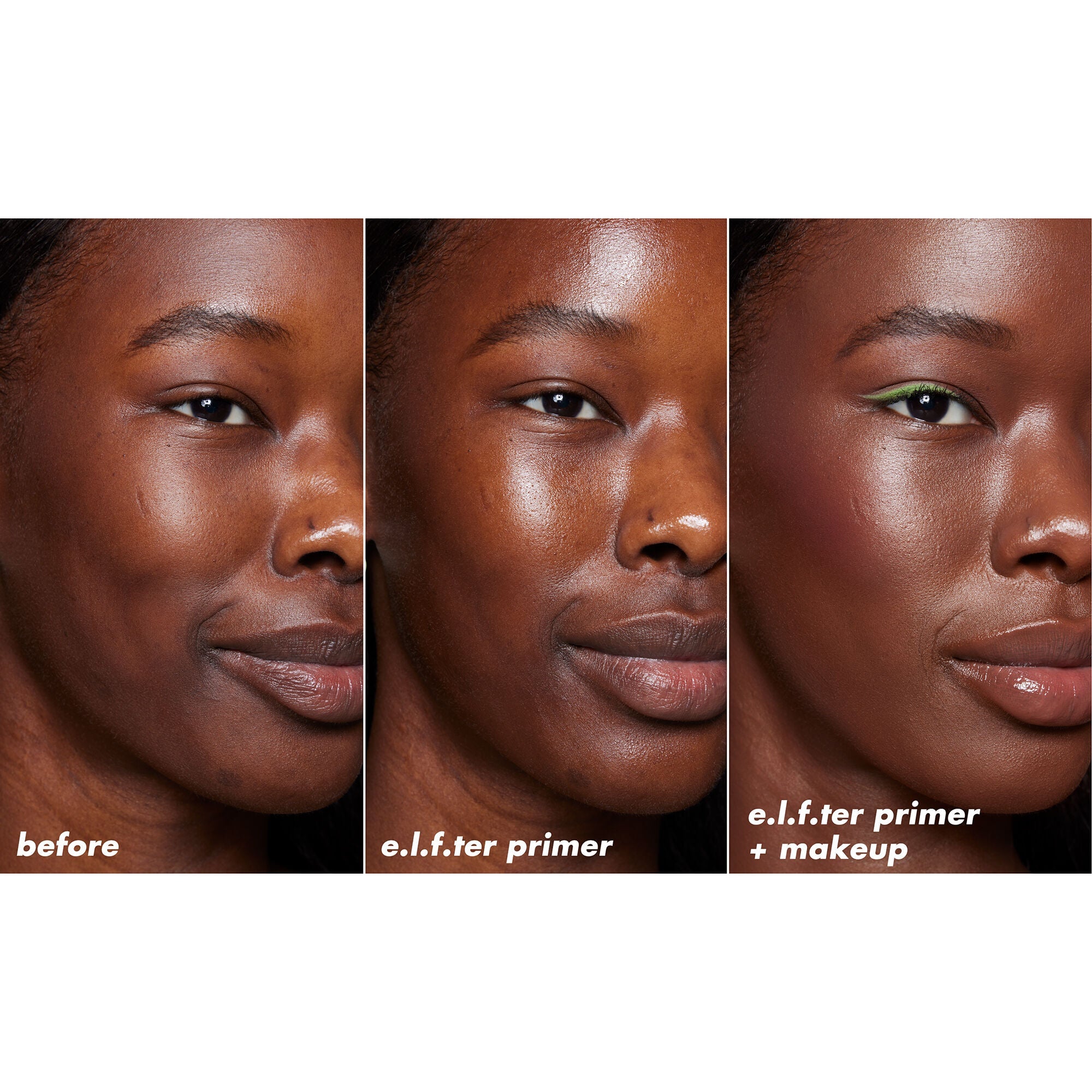 Before and After Applying Mint Melt Primer