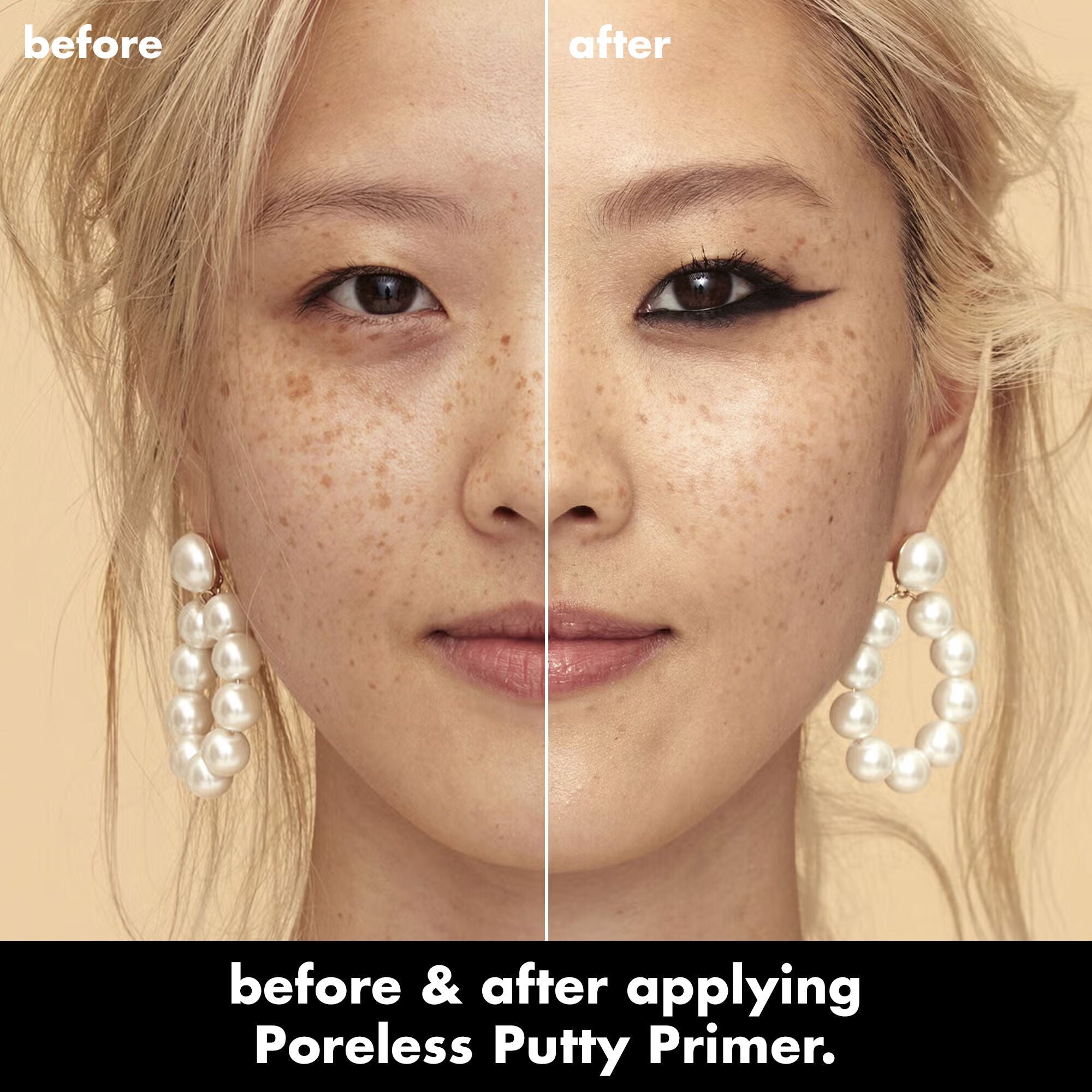 Before and After Applying Poreless Putty Primer